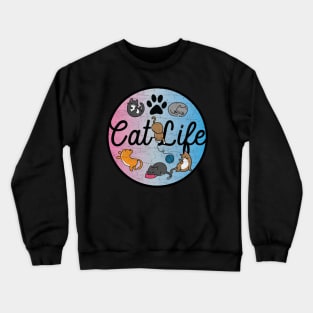 Cute & Funny Cat Life Adorable Circle of Kittens Crewneck Sweatshirt